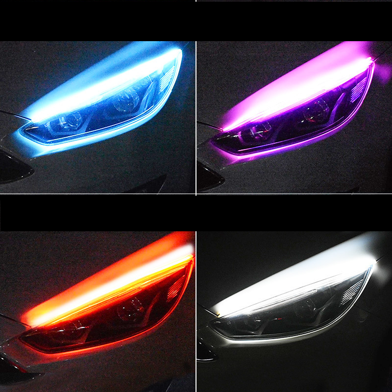Daytime running light water turn light Universal Light guide strip car modification decorative light strip led super bright light strip_autovado.com