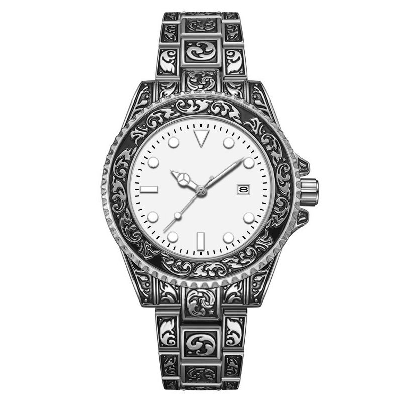 Fashion New luminous calendar men's watches men's watches retro carved art watches_autovado.com