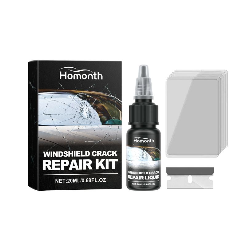 HOMONTH Windshield Crack Repair Kit, Clear Vision Automotive Front Windshield Nano Repair Solution Set_autovado.com