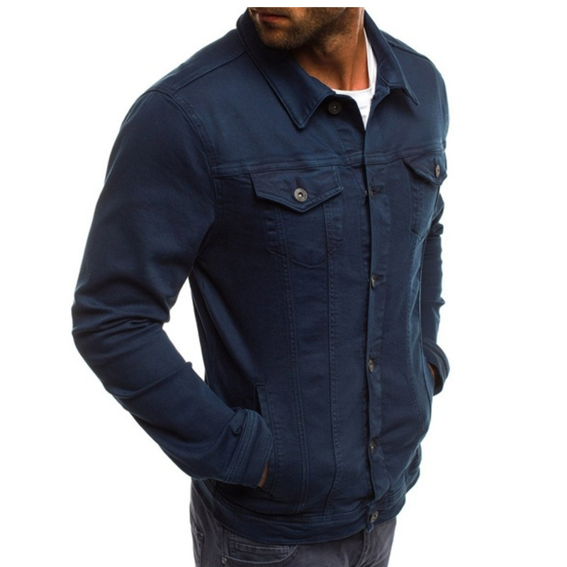 Men's Casual Solid Color Jacket Cardigan Button Cargo Jacket_autovado.com