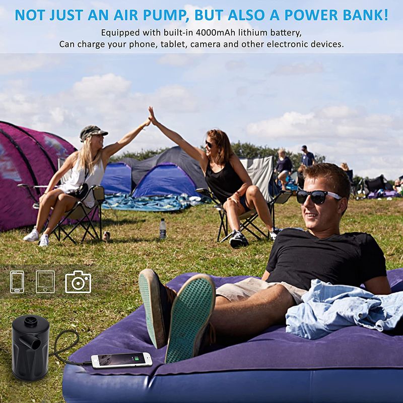 Inflatable Pump Portable Battery Pump Outdoor Wireless Swimming Pool Inflatable Boat Inflatable Bed Vacuum Compression Bag Air Pump_autovado.com