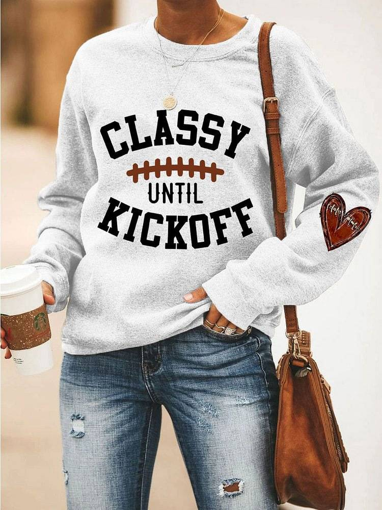 Women's Clothing Baseball Football CLASSY RICKOFF Print CVC Women's Sweatshirt_autovado.com