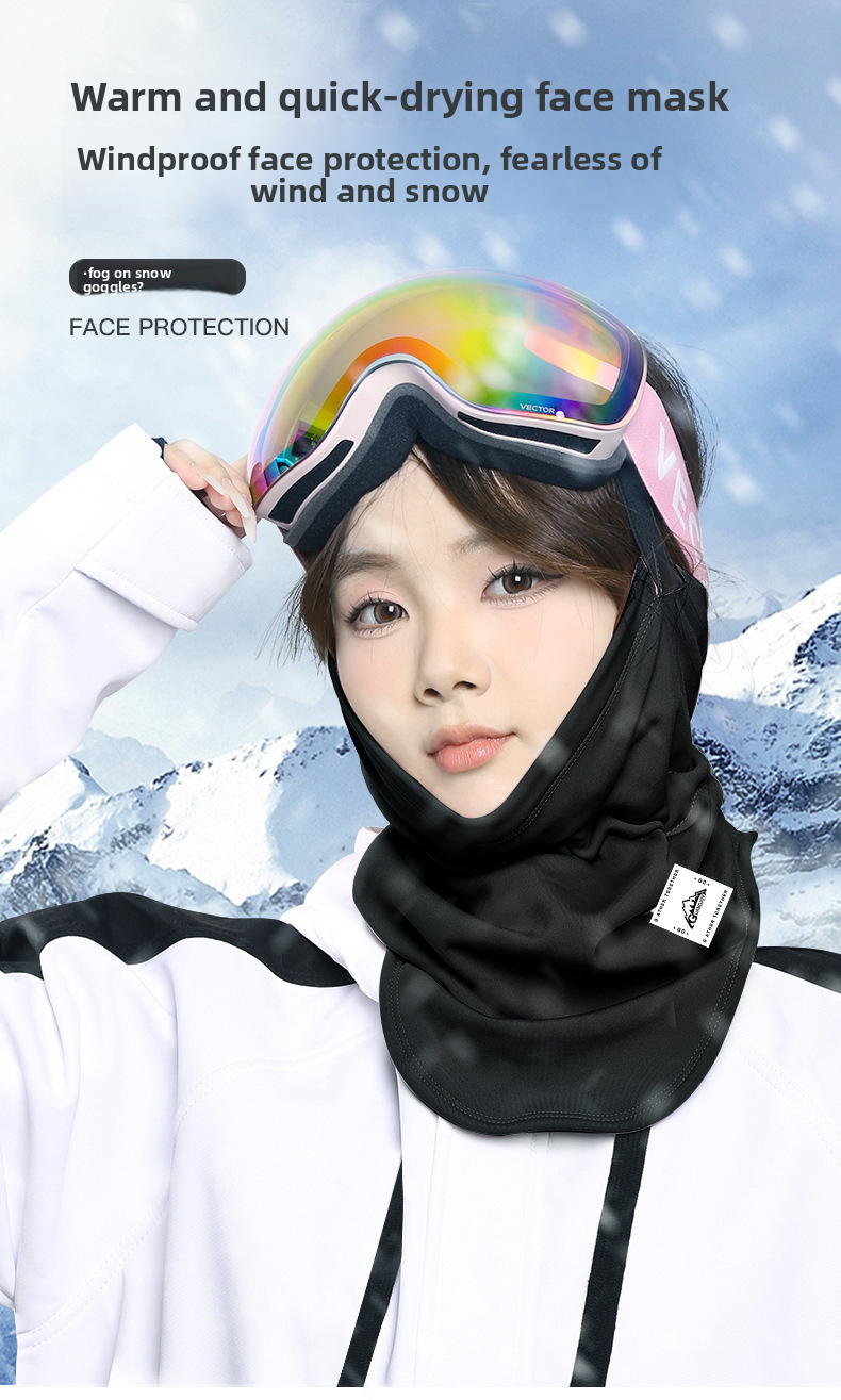 Winter Ski Mask Windproof Snowproof Warm Neck Protection Breathable Quick-dry Cycling Cold-proof Korean Style V-shaped_autovado.com