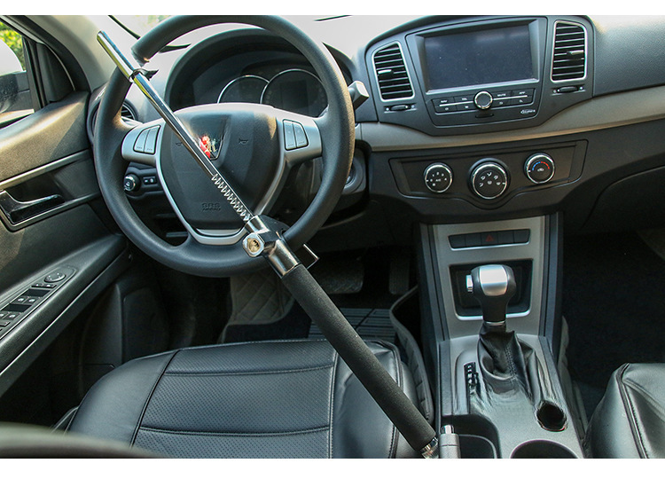 New Car Steering Wheel Multifunctional Adjustable Telescopic Security Anti-theft Thickened Window-breaking Metal_autovado.com