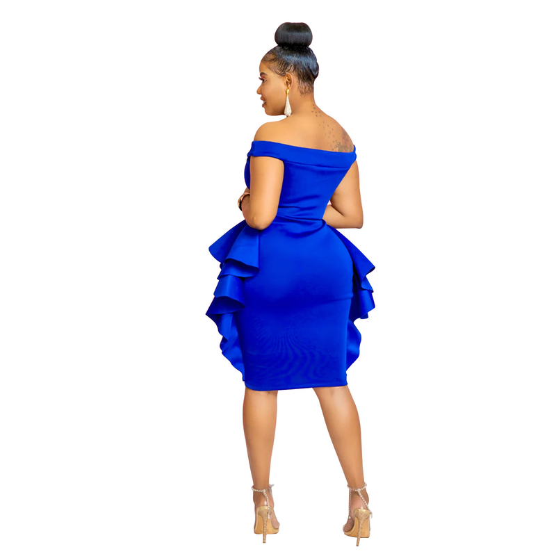 Women's solid color sleeveless ruffle skirt dress for women_autovado.com