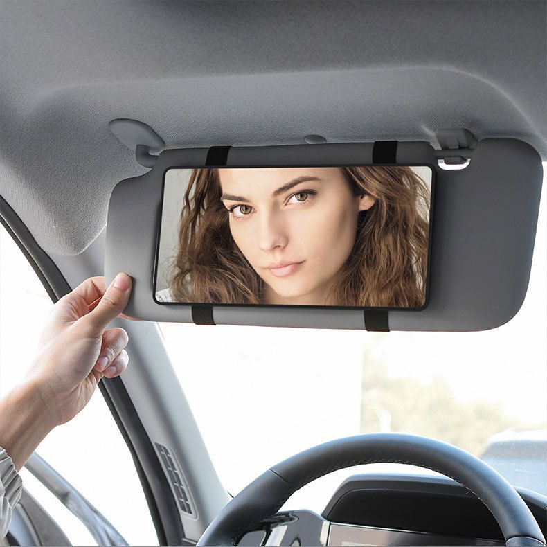 Direct Car LED Makeup Sun Visor Touchscreen Double Button Light-Up Mirror_autovado.com