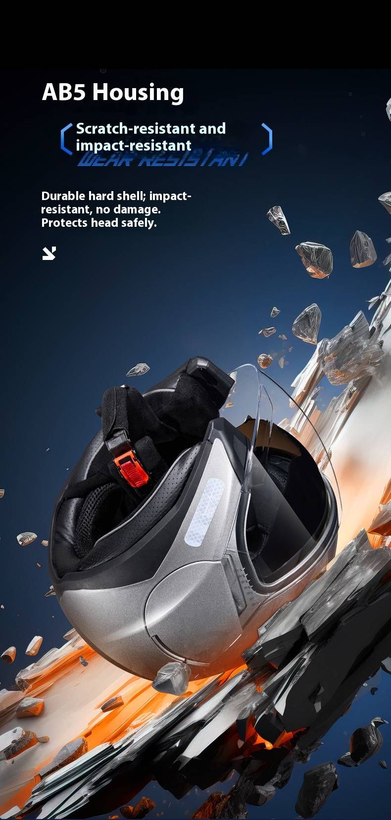 3C Certified Motorcycle Bluetooth Helmet - Lightweight ABS 3/4 Half Helmet For Men & Women, Multi-Color Options With UV-Protective Visors_autovado.com