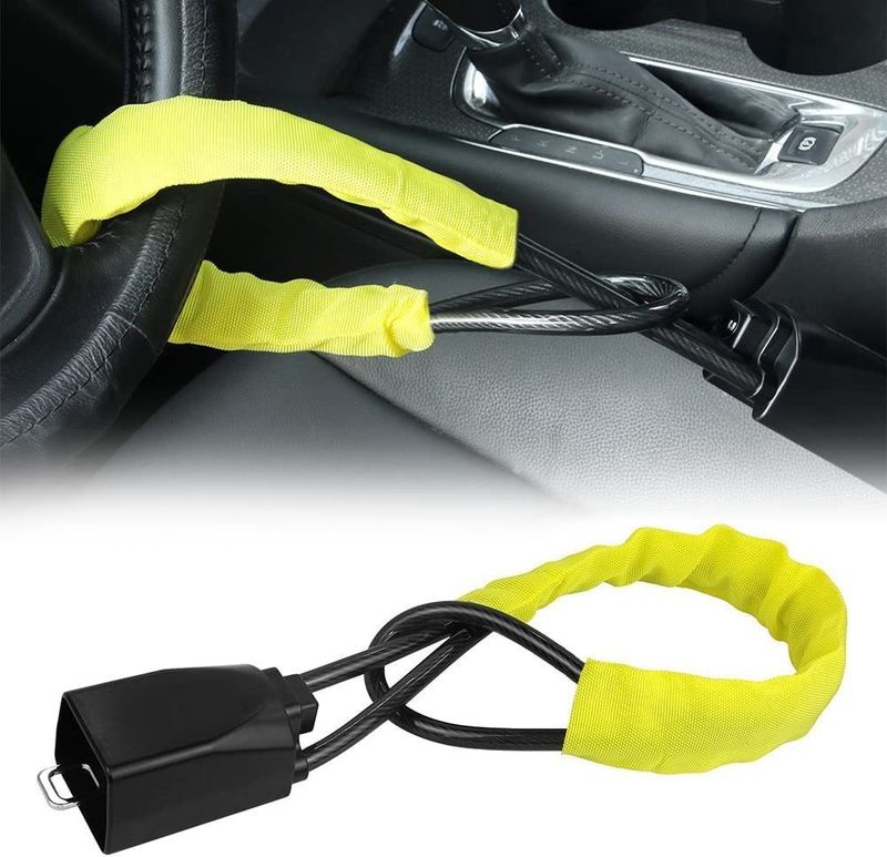 New Car Steering Wheel Multifunctional Adjustable Telescopic Security Anti-theft Thickened Window-breaking Metal_autovado.com