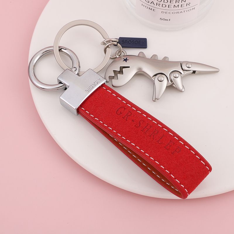 Suede Keychain Internet Celebrity Little Dinosaur Pendant Cute Cartoon Car Key Chain Pendant Creative Gift For Women_autovado.com