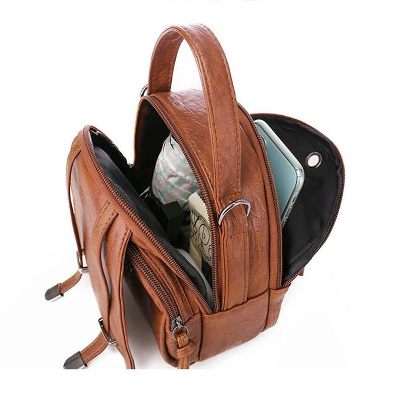 Multi-Functional Soft PU Leather Small Shoulder Bag For Women Vintage Fashion Crossbody Bag Female Purse Cell Phone Handbag_autovado.com