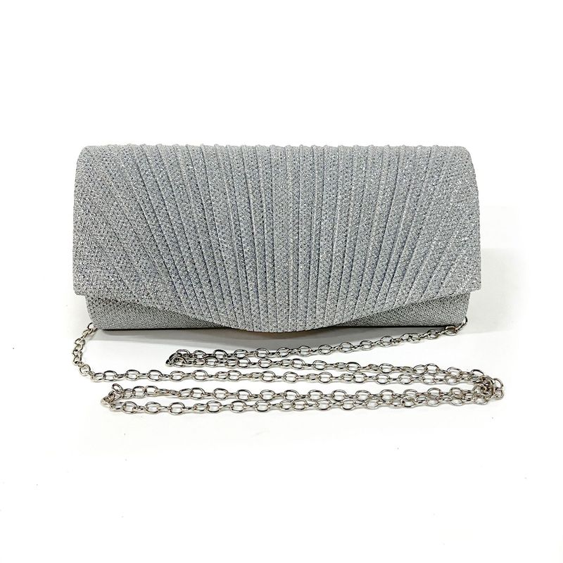 Andralyn Women's Shiny Pleated Dinner Bag Detachable Chain Strap Handbag Wedding Engagement Party Date Party Formal Dress for Ladies_autovado.com