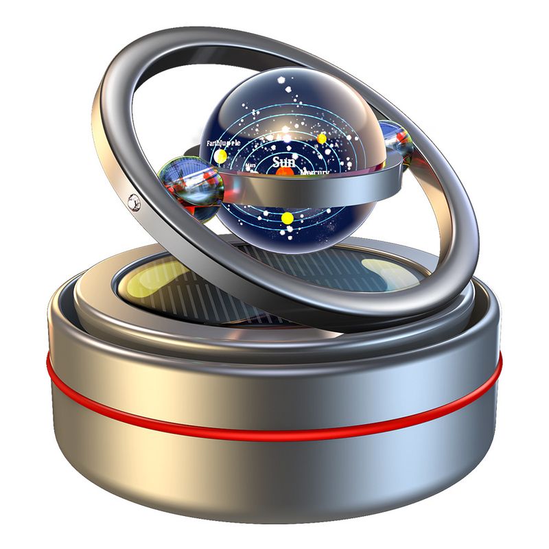 Cross-border in stock wholesale solar car aromatherapy car perfume double ring rotating decoration car air freshener_autovado.com