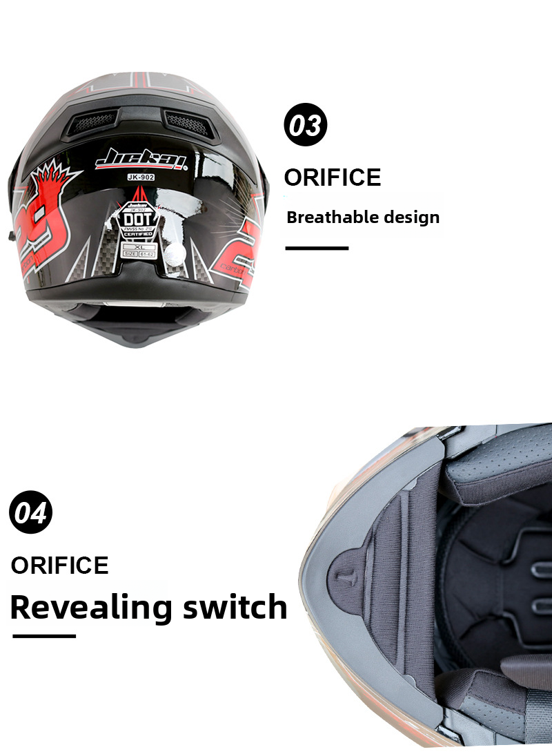 CoolQibao Electric Bluetooth Dual Lens Full Face Motorcycle Helmet With FM_autovado.com