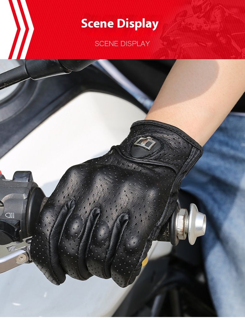 Motorcycle Gloves – Premium Lambskin & Cowhide (Windproof/Touchscreen/Breathable, All-Season Riding, M/L/XL, Black/Yellow)_autovado.com