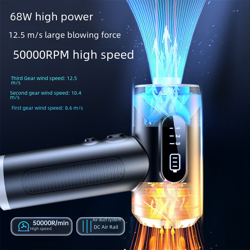 New dust blower blowing and suction integrated handheld high power 50000RPM portable vacuum cleaner for car with digital display_autovado.com