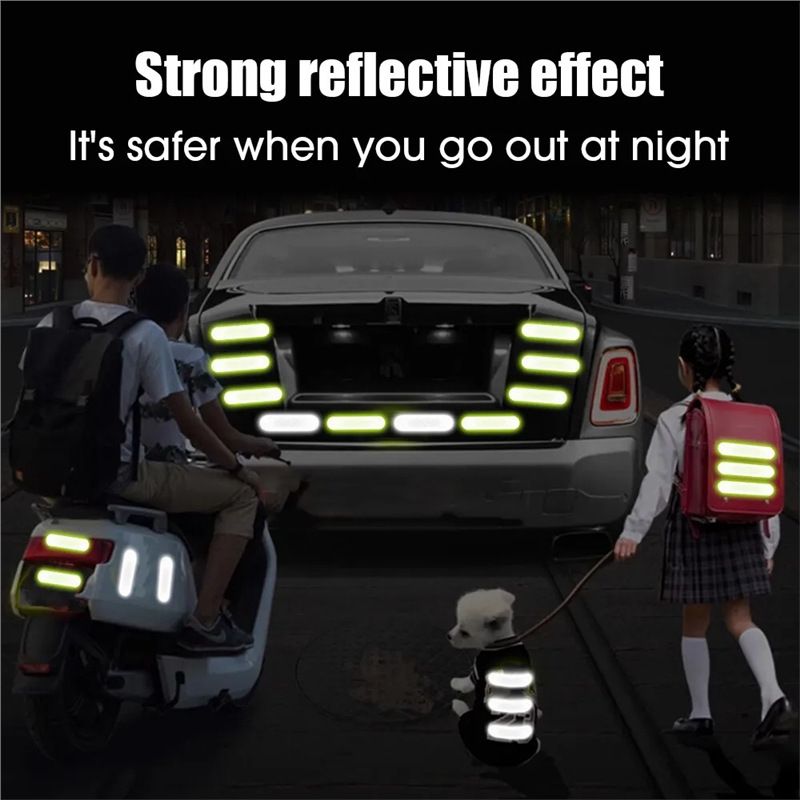 Helmet Car Stickers Warning Motorcycle Bicycle Film Reflective Strips_autovado.com