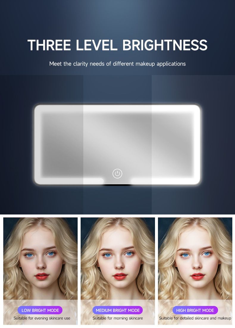 Direct Car LED Makeup Sun Visor Touchscreen Double Button Light-Up Mirror_autovado.com