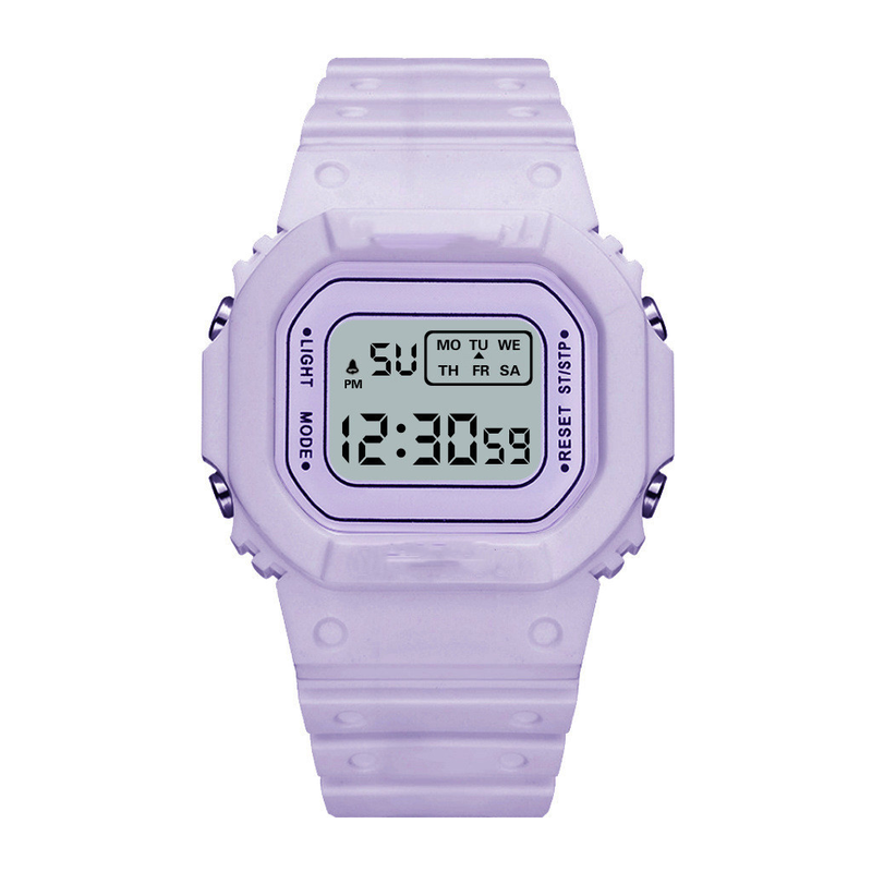 green small square watch student youth outdoor sports waterproof multi-function LED electronic watch_autovado.com