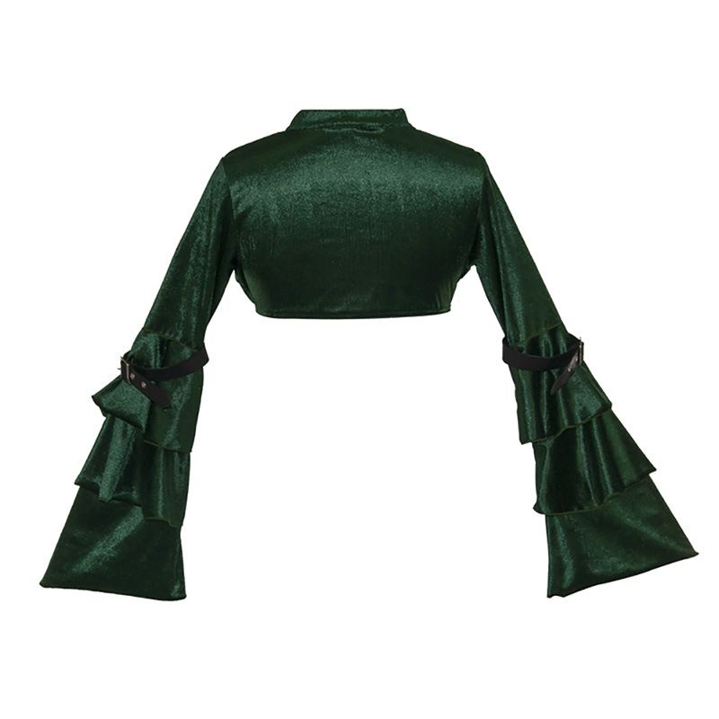 Women's Clothing Short slim dress coat Women's long sleeved small cape waistcoat Spring and autumn casual velvet small outerwear top_autovado.com