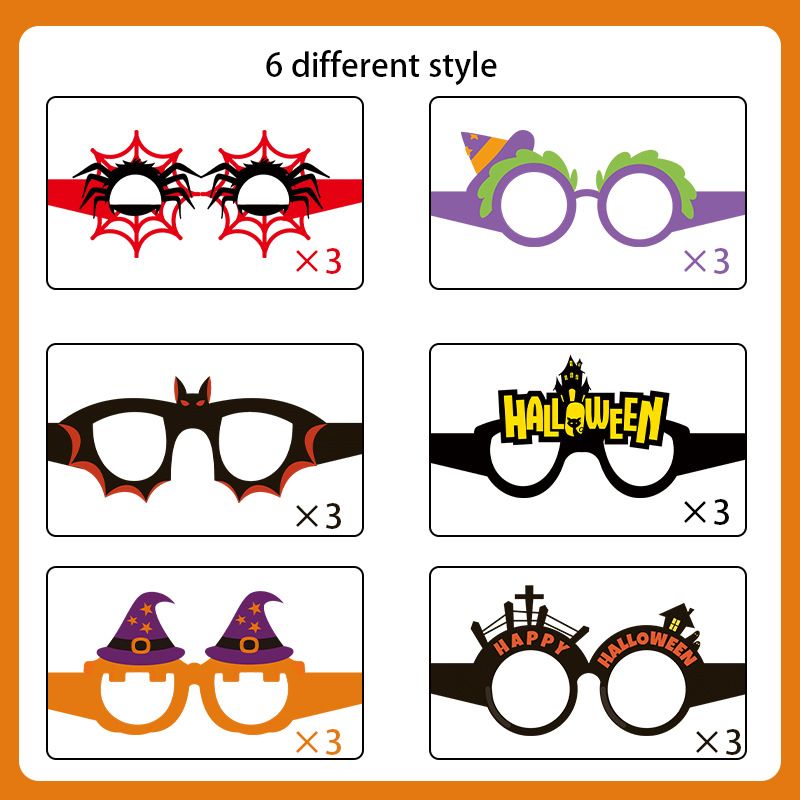 Unisex Halloween party funny glasses children's photo props holiday party decorative paper glasses._autovado.com