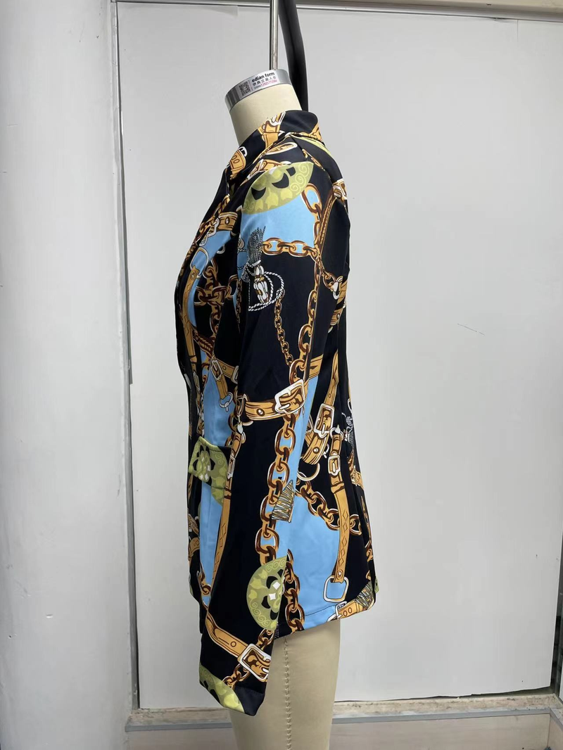 Women's autumn and winter new long-sleeved fashion sexy printed small suit jacket_autovado.com