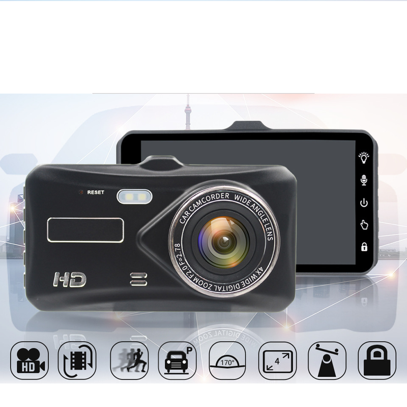4-inch touch screen driving recorder 1080P front and rear double recording zinc alloy shell in stock hidden mirror_autovado.com
