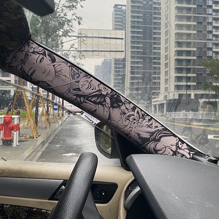 AB Pillar Self-adhesive Back Adhesive Tattoo Flower Arm Personalized Hand-painted Beauty Color Change And Interior_autovado.com