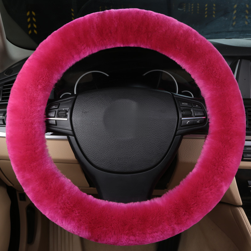Pure Car Winter Short Plush Wool Steering Wheel Cover Cute Interior Universal Product_autovado.com