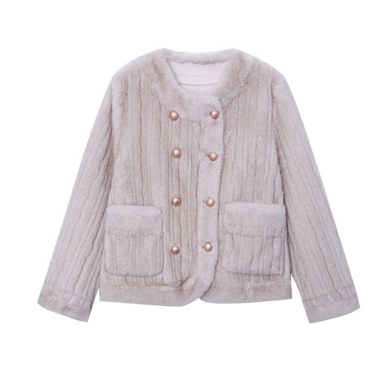 Women's Clothing marble texture design mink plush eco-friendly fur coat_autovado.com