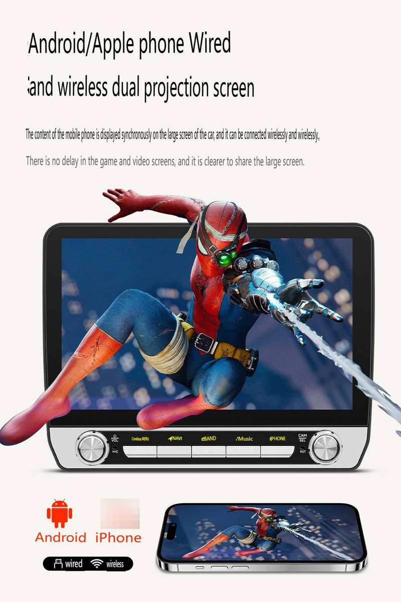 10.1" Universal Android Car Stereo With HD Backup Camera - 4G Octa-Core Touchscreen GPS Navigation System, Wireless CarPlay/Android Auto, Bluetooth 5_autovado.com