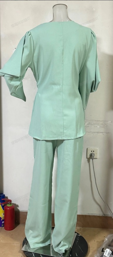 Women's fashion solid color lantern sleeve loose suit temperament commuting suit_autovado.com