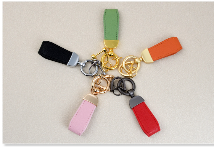 Men's Car Leather Keychain Candy Color Couple Key Pendant Sheep Pattern Bracelet Genuine Leather DIY Bag Pendant_autovado.com