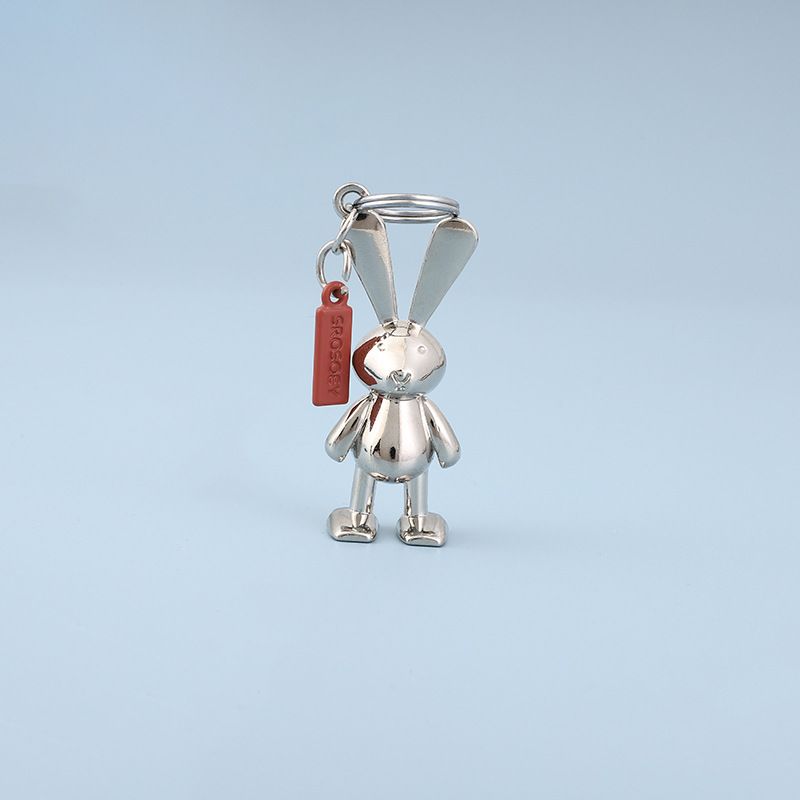 Car Keychain Metal Electroplating Rabbit Pendant_autovado.com