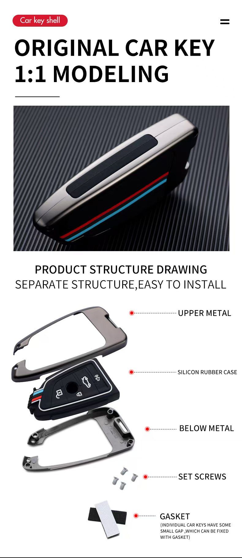 FOR BMW Car Key Case For BMW Series 1, 3, 5, 6, 7, X1, X2, X3, X4, X5, X6, X7, F10, F15, F16, F20, F30, F18, F25, M3, M4, E34_autovado.com