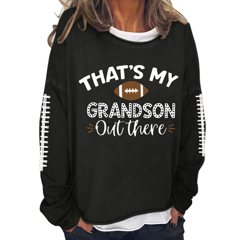 Women's Clothing Autumn and Winter Women's Clothing Digital Football Print Round Neck Long Sleeve Casual Sweater_autovado.com