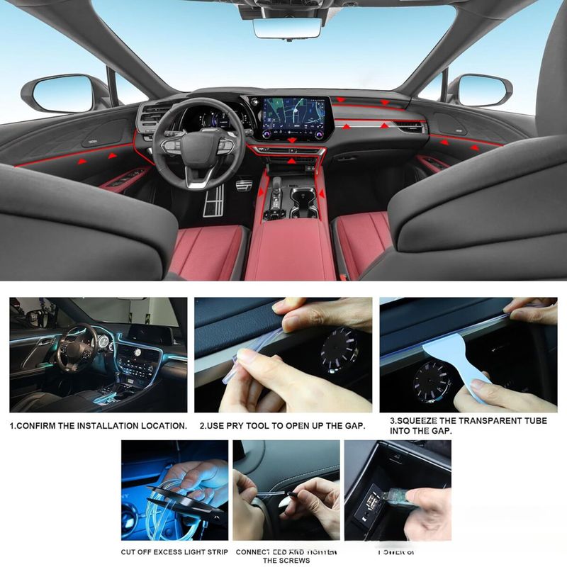 Car Atmosphere Interior Modification USB Sound Cold Colorful Remote Control Wireless Guide Rhythm Light Strip_autovado.com