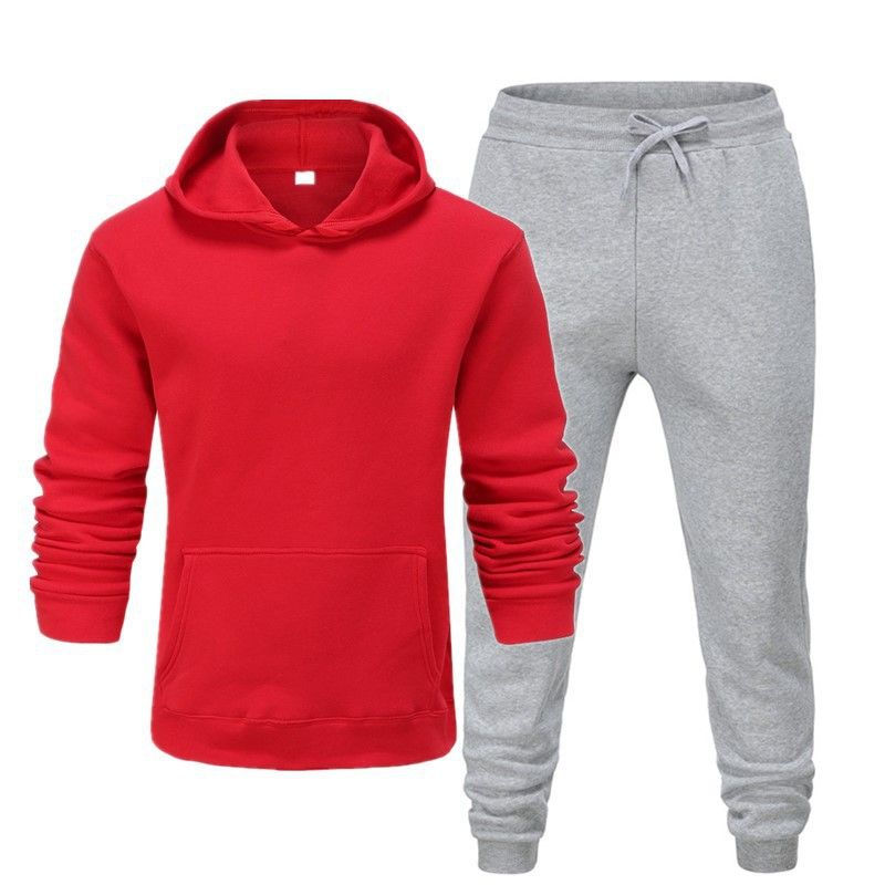 Men's Clothing men's casual sports fitness solid color sweatshirt suit hooded sweatshirt_autovado.com