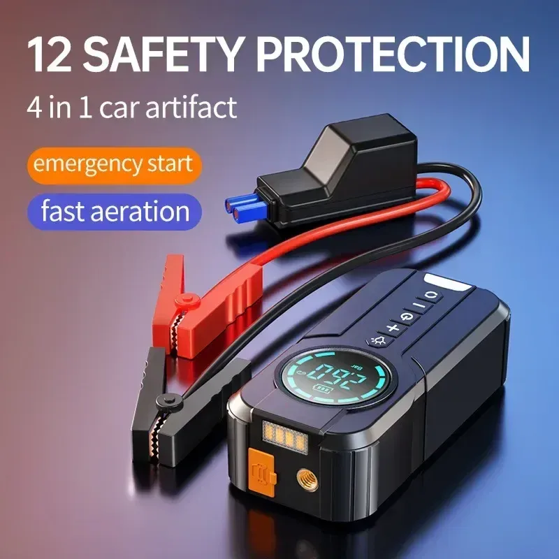 4-in-1 Jump Pump, Power Bank, Lighting, Portable Air Compressor, Cars, Battery, Starter, Start, Car Tire Inflator_autovado.com