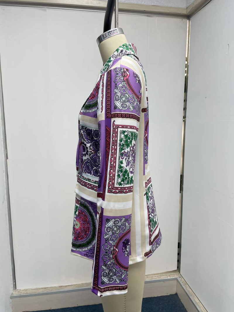 Women's autumn and winter new long-sleeved fashion sexy printed small suit jacket_autovado.com