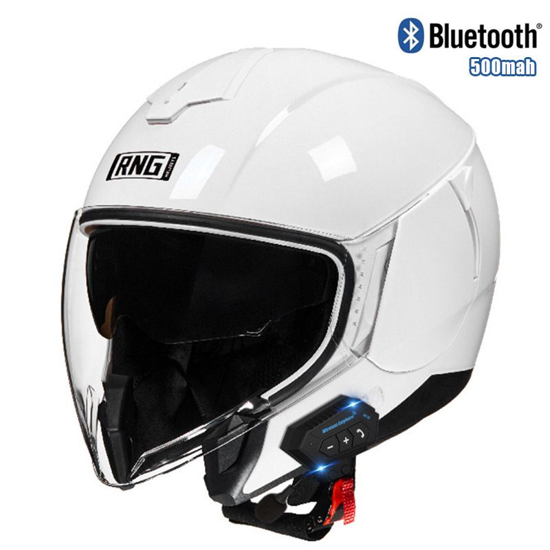 3C Certified Motorcycle Bluetooth Helmet - Lightweight ABS 3/4 Half Helmet For Men & Women, Multi-Color Options With UV-Protective Visors_autovado.com