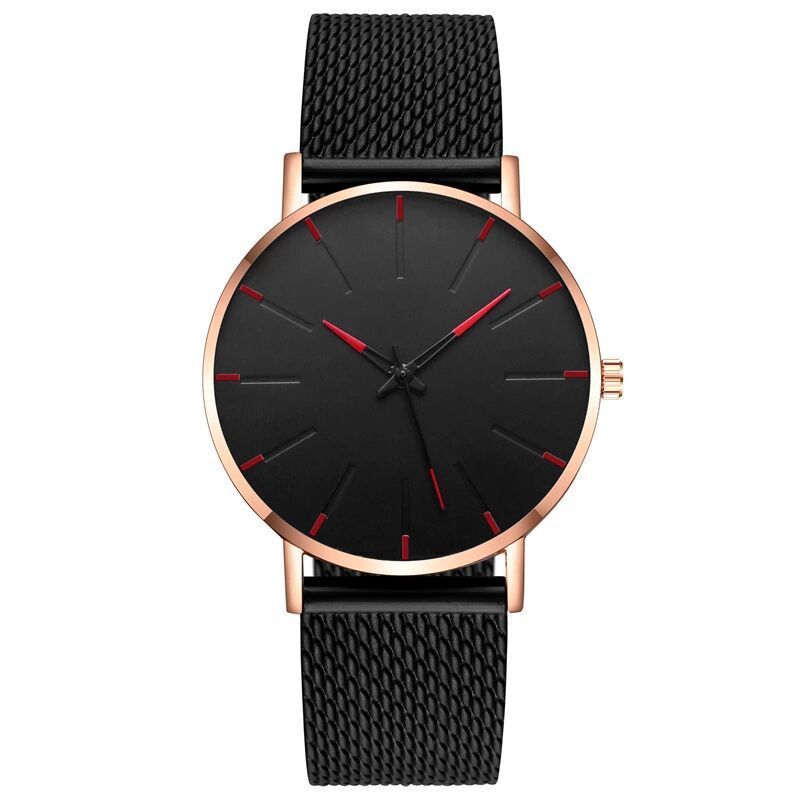 men's and Women's Business color scale fashion watches men's mesh belt thin quartz watches_autovado.com