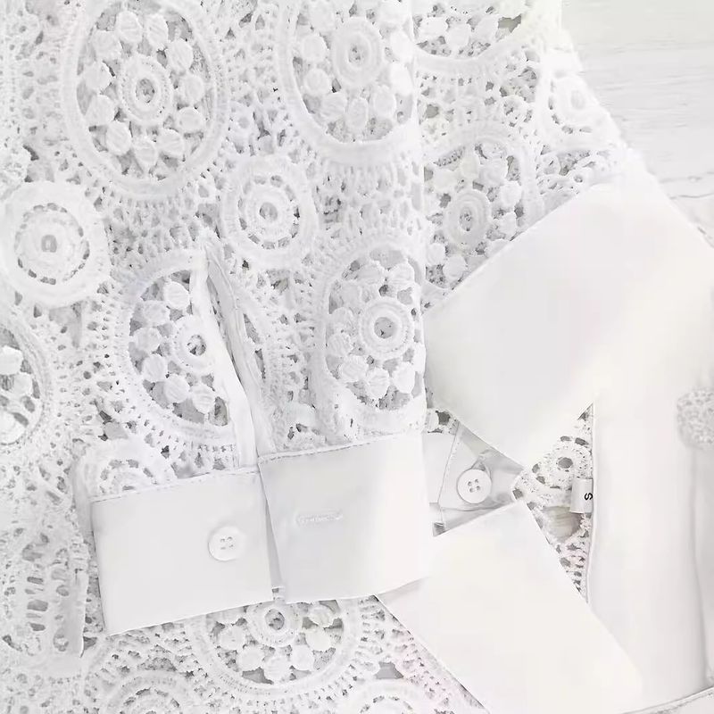 Women's Clothing new hollow V-neck design niche chic ladies shirt_autovado.com