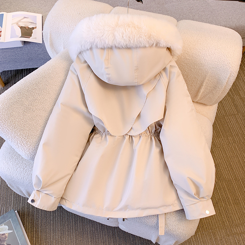 Women's Winter Jacket Fashionable and Versatile Plus Velvet Thick Fur All-in-One Jacket_autovado.com