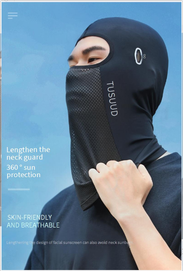 Sports & Entertainment light sunscreen ice silk headgear mask men's summer simple motorcycle helmet lining fishing riding face protection_autovado.com