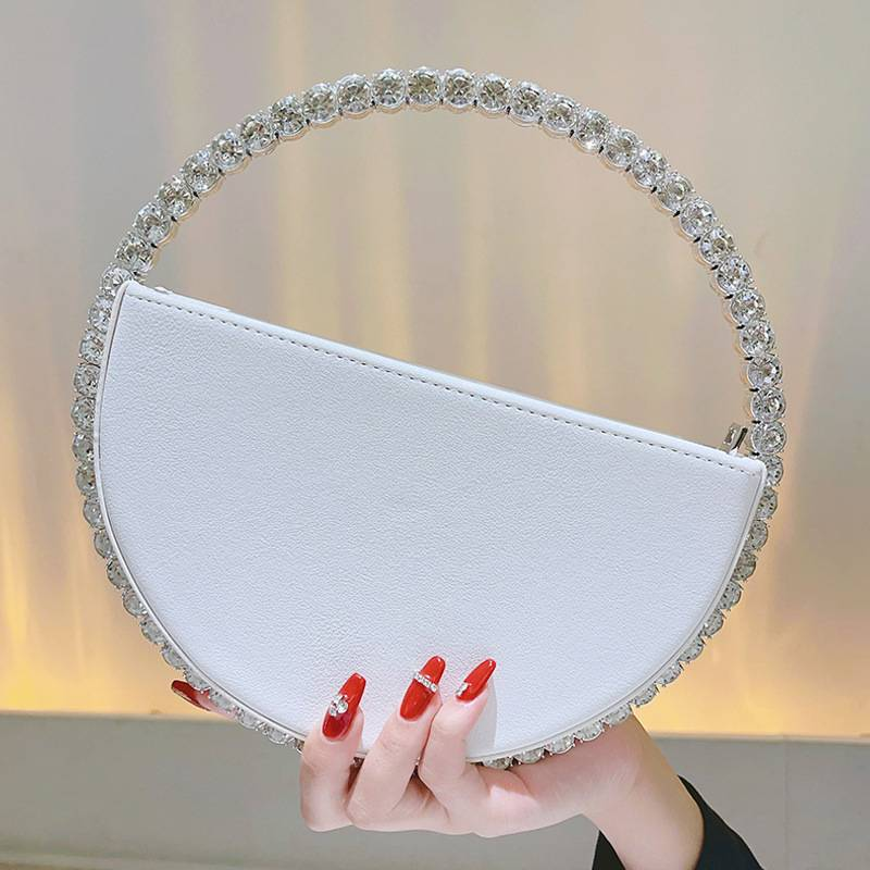 Round Crystal Diamond Bag Sparkling Clutch Bag Internet Celebrity Same Purse Little Fairy Bag Girl Small Bag_autovado.com
