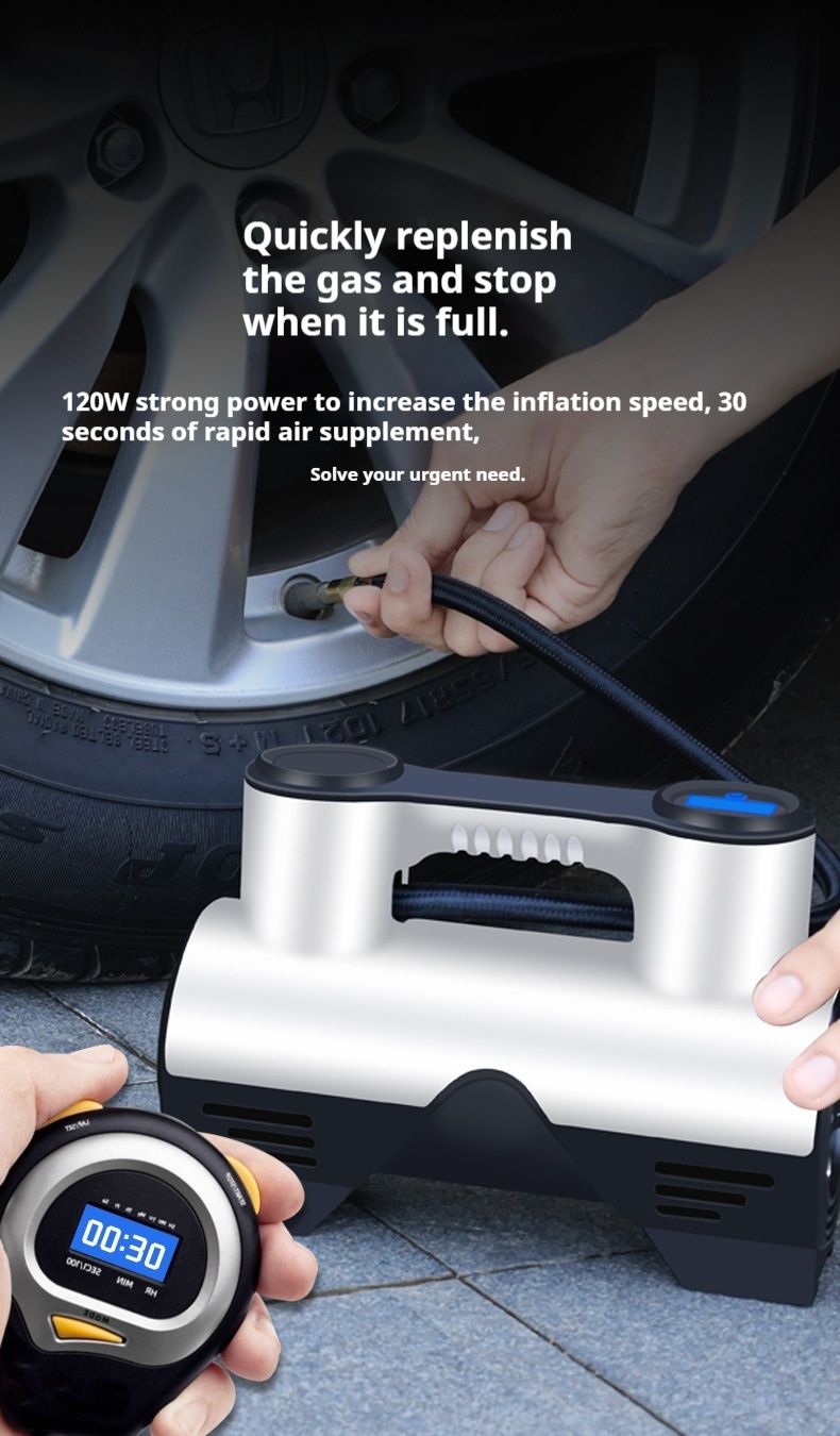 Car mounted inflation pump, portable electric car tire inflation pump, automatic high pressure_autovado.com