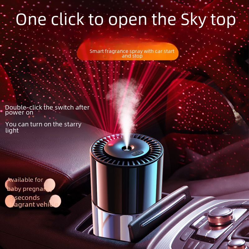 Car aromatherapy Machine car intelligent star ceiling lamp car perfume atomization humidifier automatic deodorant spray_autovado.com