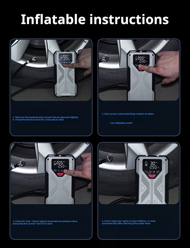 Newsmy/Newman H5 Emergency Start Power Inflator Pump Integrated 8000mAH_autovado.com