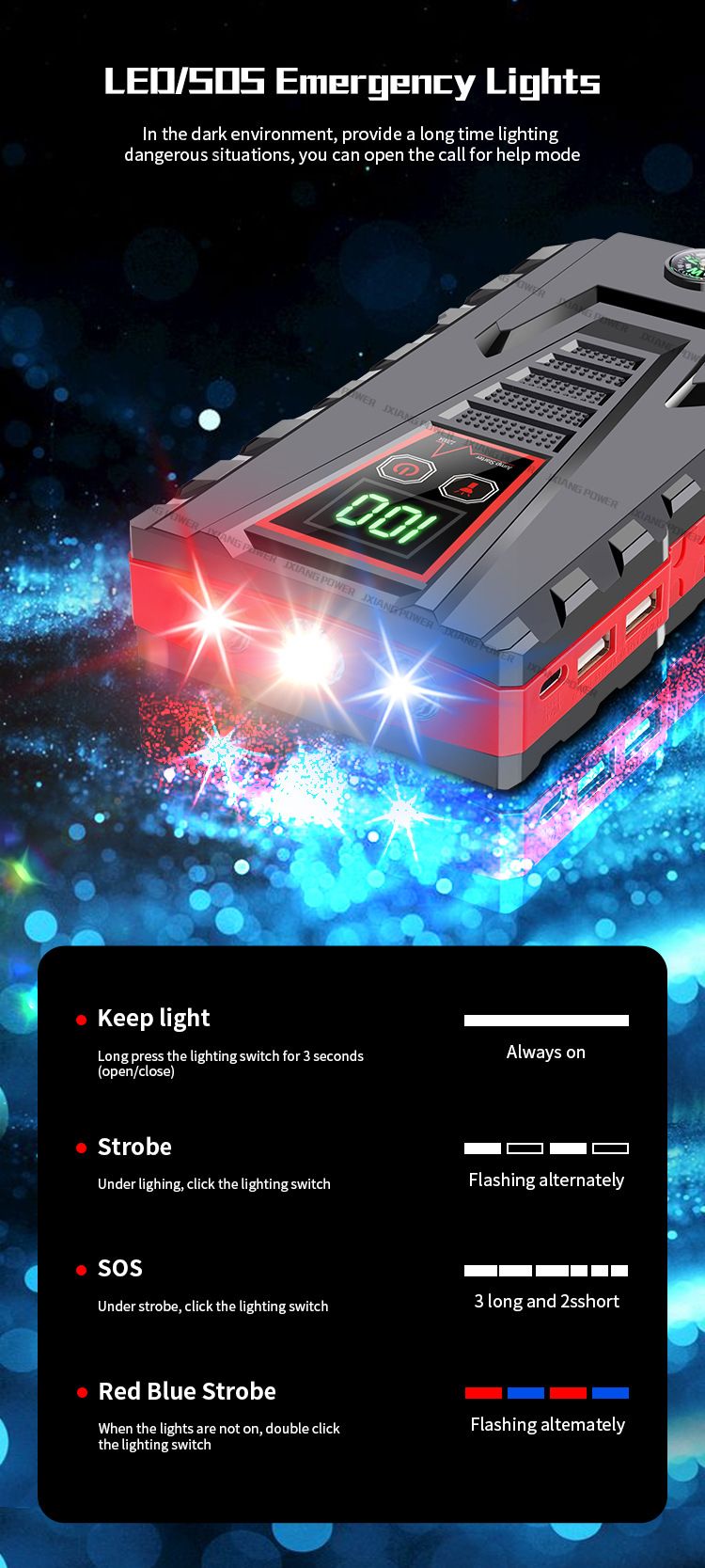 Car Large Capacity Battery Jump Starter Truck Ignition Shockproof Emergency Power Bank_autovado.com