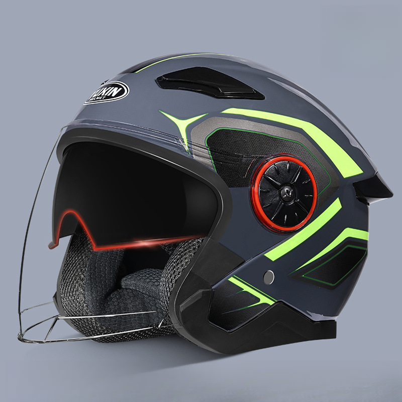 New National Standard Electric Vehicle Women's Four Season Universal Winter Anti Fog And Warm Half Helmet, Men's Double_autovado.com